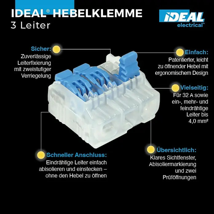 IDEAL 3-Leiter-Hebelklemme 50 Stück
